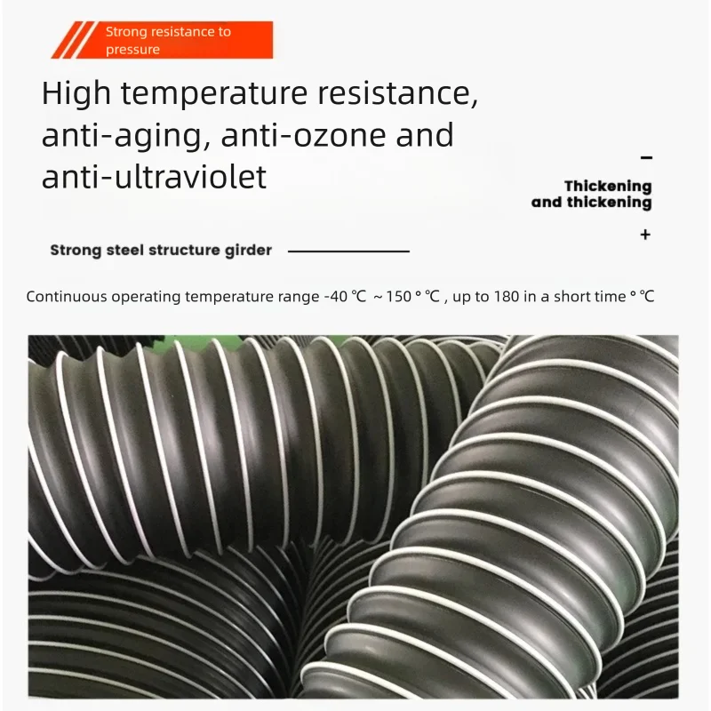 تخصيص PP المطاط ارتفاع درجة الحرارة المموج الأنابيب المقاومة للأشعة فوق البنفسجية خرطوم التهوية الأوزون خرطوم مقاومة للتآكل