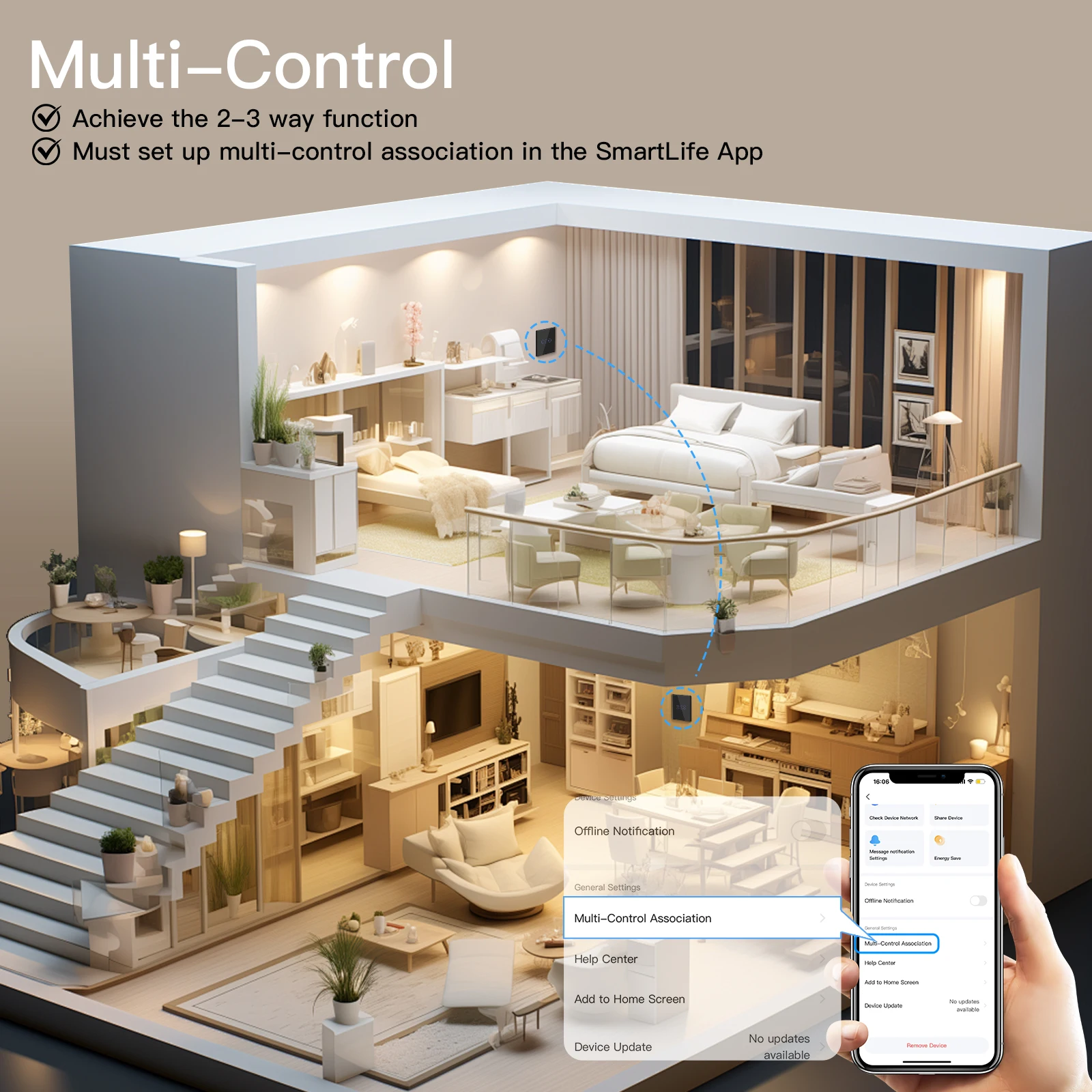 BSEED WIFI Dimmer Licht Schalter Smart Tuya Wand Dimmer Schalter APP Mit Neutral Blau Hintergrundbeleuchtung Schwarz Glas Dimmbare LED Licht – Detail 4