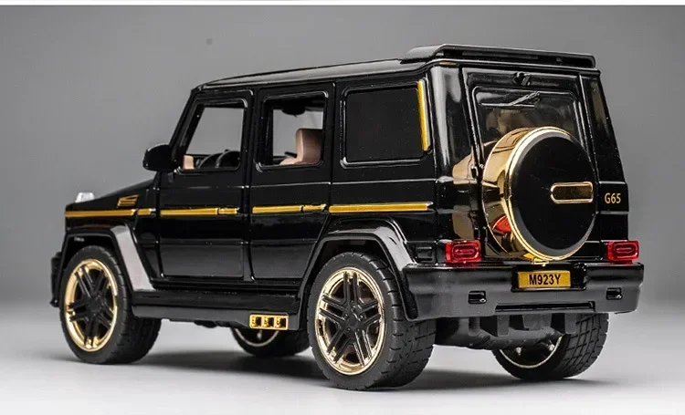 1:24 Benz BRABUS G65 refit Metal Diecast Toy Car Model High Simulation Toy Vehicle con suono e luce Pull Back Car Gifts