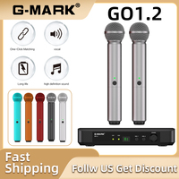 Wireless Microphone G-MARK GO1.2 System 2 Channels UHF Frequency Adjustable Professional Handheld Dynamic Mic For Karaoke Party