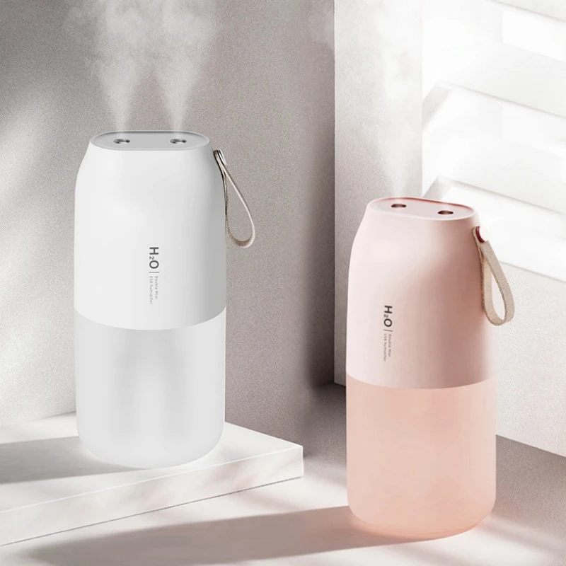 

300ML Air Humidifier Double Spray Ports USB Rechargeable Ultrasonic Humidifying Atomizer Portable Mist Maker for Office Bedroom