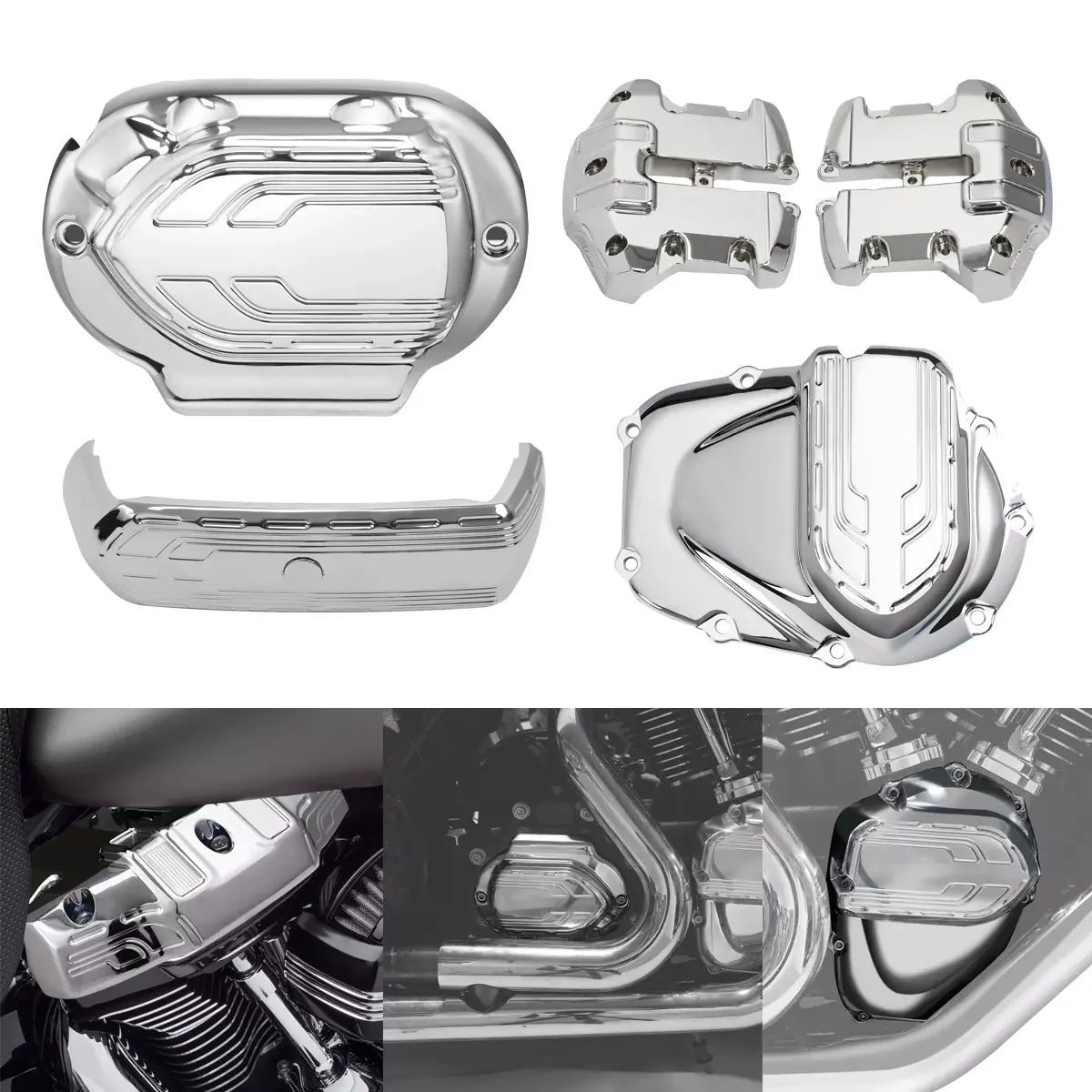 Rocker Box Transmission Side Cam Cover Trim Fit For Harley CVO Limited FLHTKSE 2020 Road King FLHR 2019 Street Glide 2018 FLTRXS