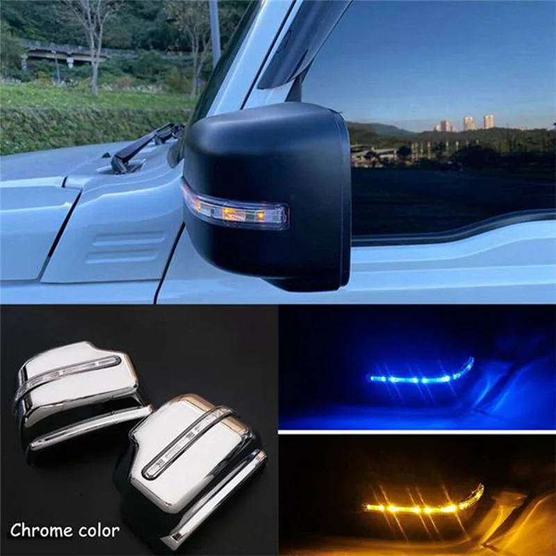 

Light For Suzuki Jimny Jb64 JB74 2018-2020 Car Side Wing Mirror Cap Shell Rear View Mirror Cover With Turn Signal Silver