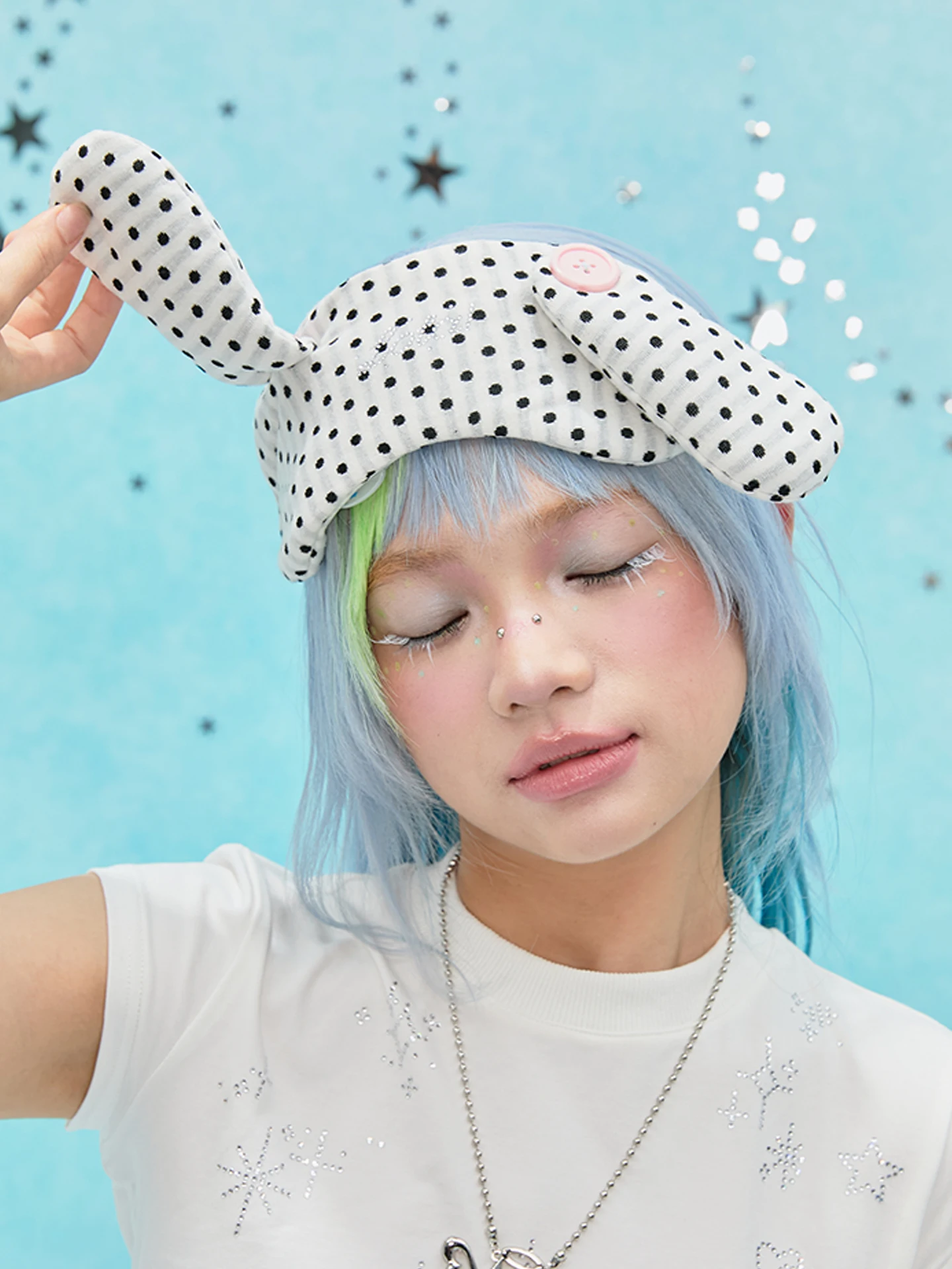 design-polka-dot-ear-sleep-eye-mask-women's-retro-sweet-girl-light-blocking-eye-protection-for-work-nap-travel