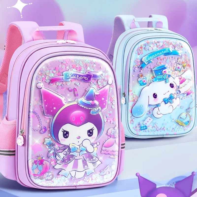 Sanrio Hello Kitty Primary School Bag Girls Large Capacity Backpack 1-6th Grade Cartoon Cute Kuromi Children\'s School Backpack