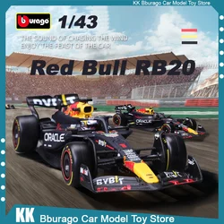 2024 NEW Bburago 1:43 Red Bull Rb20 Alloy Miniature Diecast Model Bburago F1 Formula Racing Max Verstappen Toy F1 Car Kids Gift