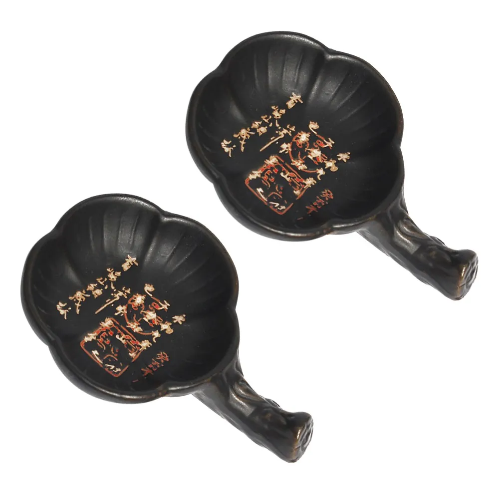 

Набор из 2 керамических чаш для чернил с цветочным узором, для каллиграфии и живописи, с гладкой поверхностью без заусенцев, идеальный подарок для студентов