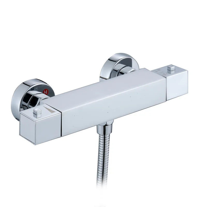 

Square Thermostatic Shower Faucet Shower Set Full Copper Household Thermostatic Valve Shower Body