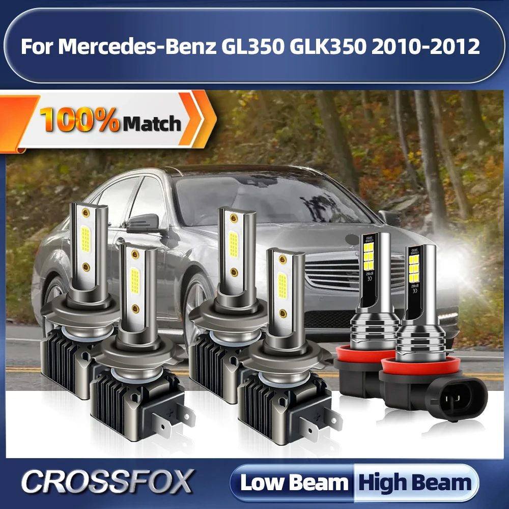 

60000LM LED Car Headlight 6000K White High Low Beam Auto Lamps Bulbs 12V 24V For Mercedes-Benz GL350 GLK350 2010 2011 2012