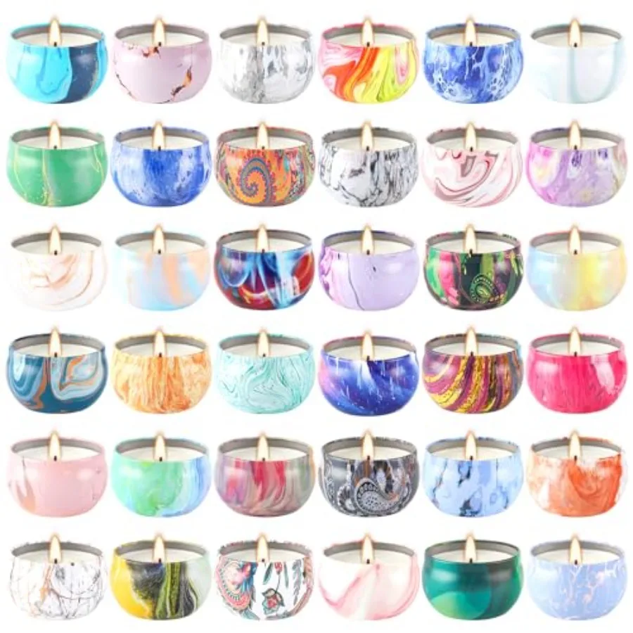 

Набор из 36 ароматических свечей в банках по 2,5 унции из соевого воска – идеальный подарок для путешествий и домашнего декора