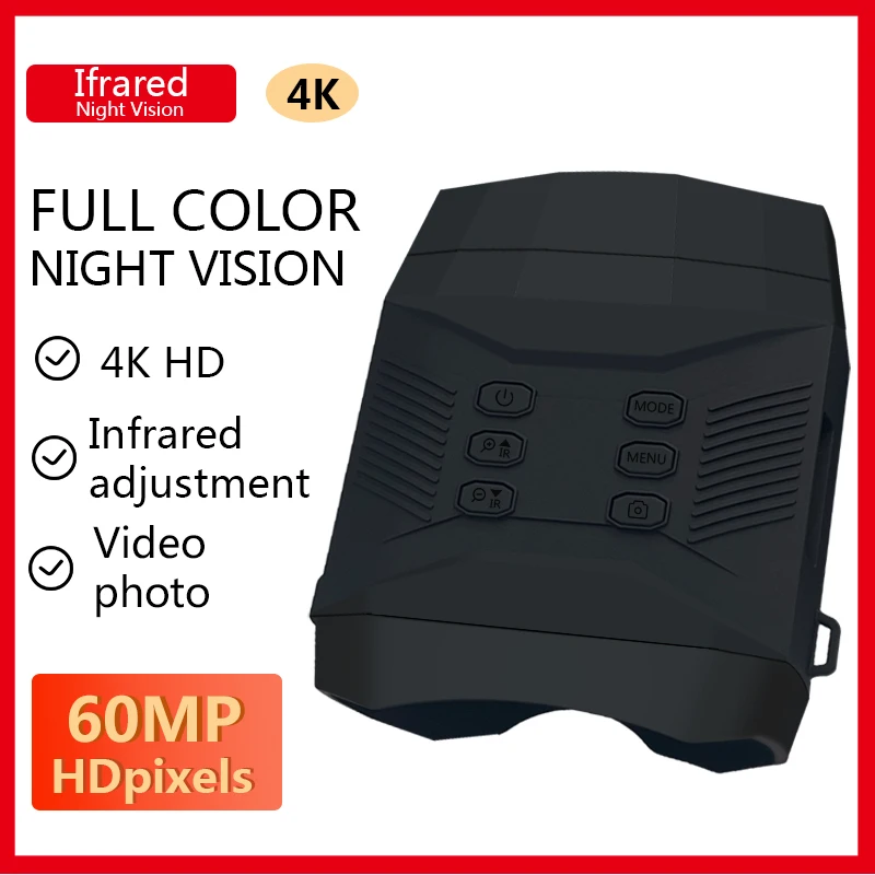 

4K UHD 60MP 3Inch Large Screen 8X Zoom Full Color Night Vision Instrument Googles Binocular Take Photo&Video Digital Camera