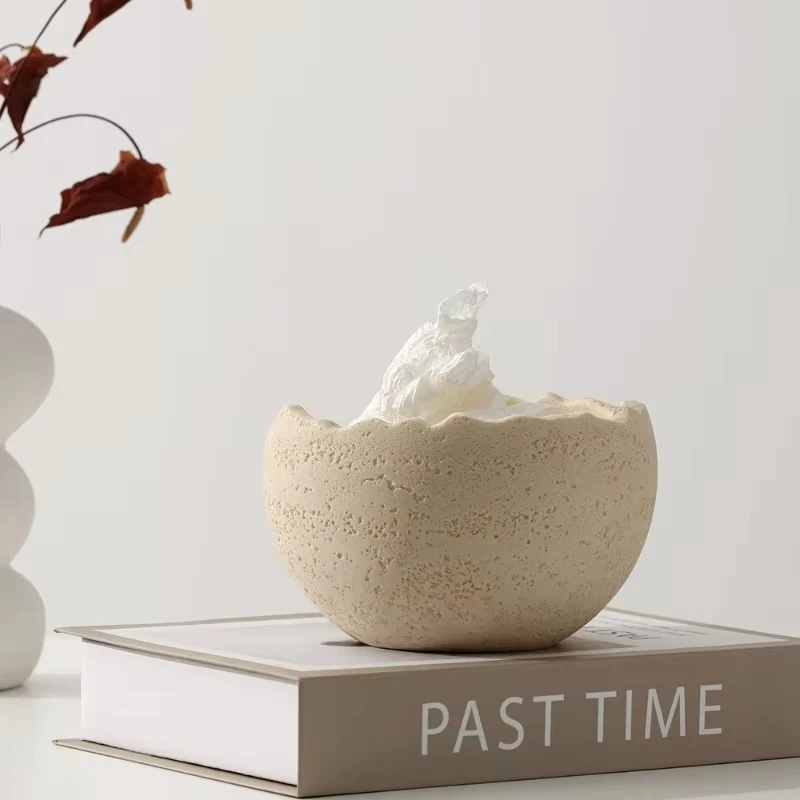 

Wabi Sabi Style Natural Stone Storage Box Living Room Desktop Clutter Bin Creative Small Trash Can Ornaments Home Decoration