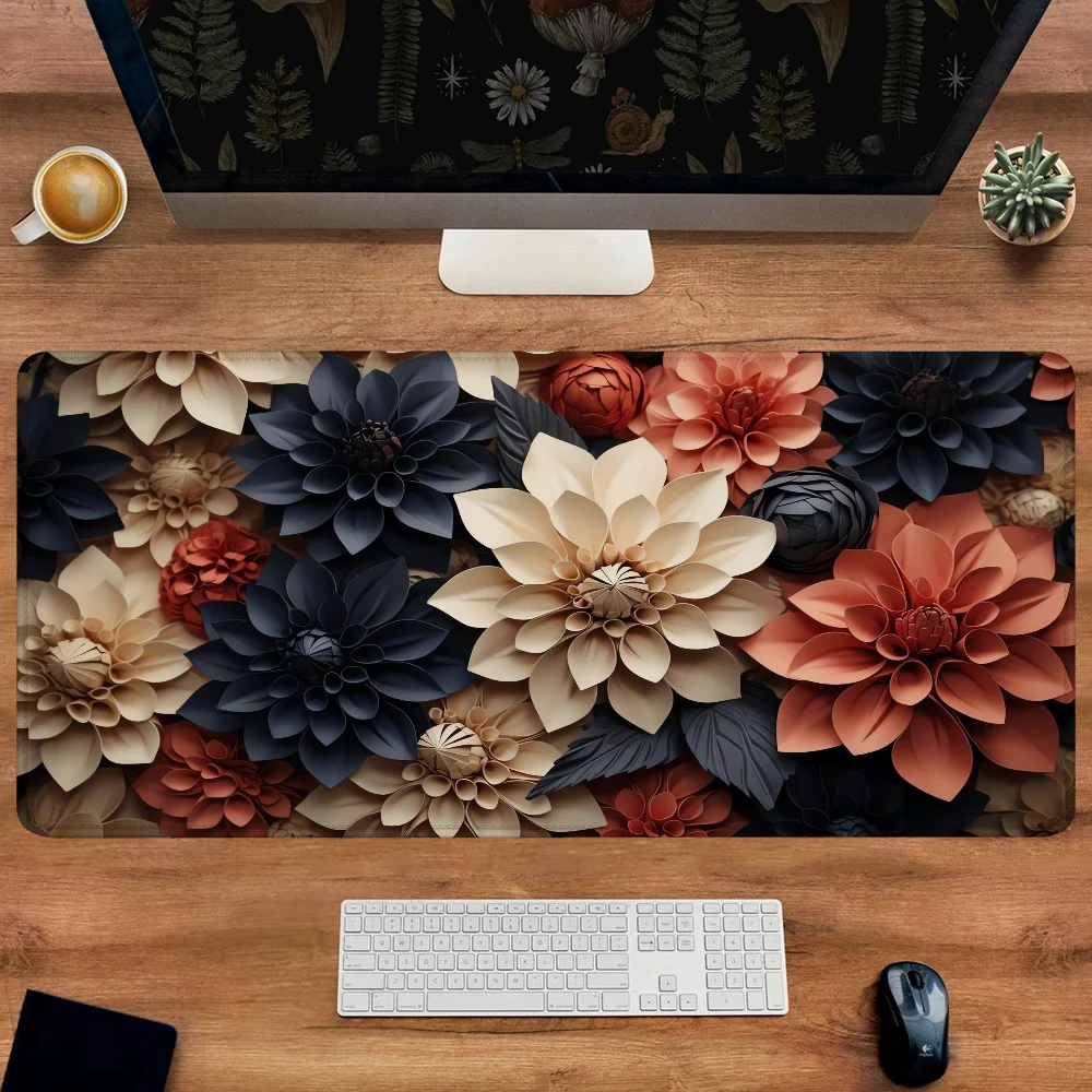 Aesthetic Mouse Pad Flower Art Desktops Pc Gaming Accessories Computer Mat Mousepad Gamer 900x400 Mats Keyboard Extended Desk