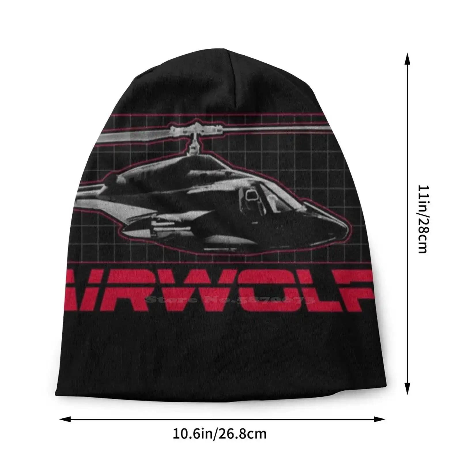 Airwolf Knitted Hat Warm Beanie Outdoor Caps Helicopter Knight Rider Retro A Team Eighties Kitt Street Hawk 1980s Geek Tv