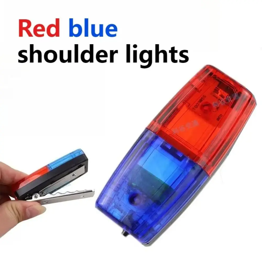 Red Blue LED Shoulder Warning Light Rechargeable Small Flashing Shoulder Light Waterproof Signal Lights