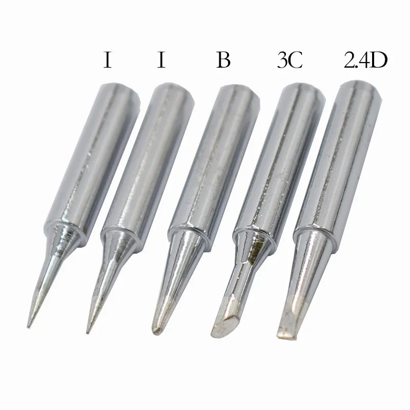5 Pieces of Lead-free Soldering Iron Tips Pure Copper Replacement For Soldering Repair Station and Soldering Iron Kit
