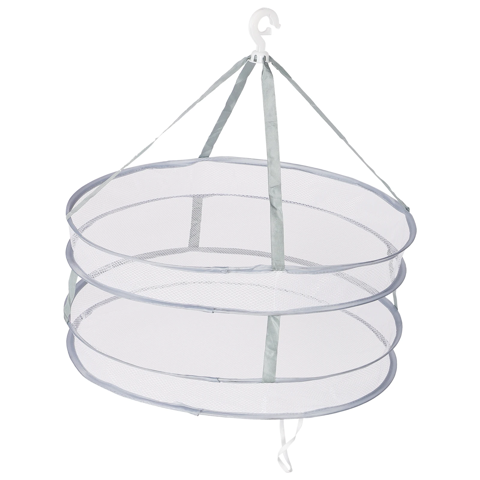 Portable Folding Drying Rack Double Hanging Clothes Laundry Hangers Dryer Net Mesh Basket Dryer (Random Color) - Image 6