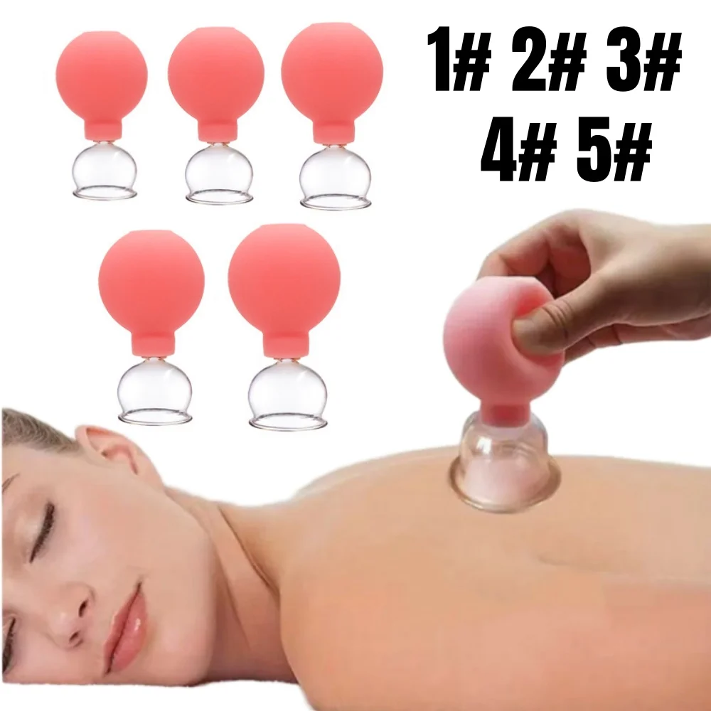 1PC Vacuum Cupping Cans Rubber Head Glass Cupping Cup Cellulite Suction Cup Therapy Tool Back Body Anti-cellulite Massage Jar