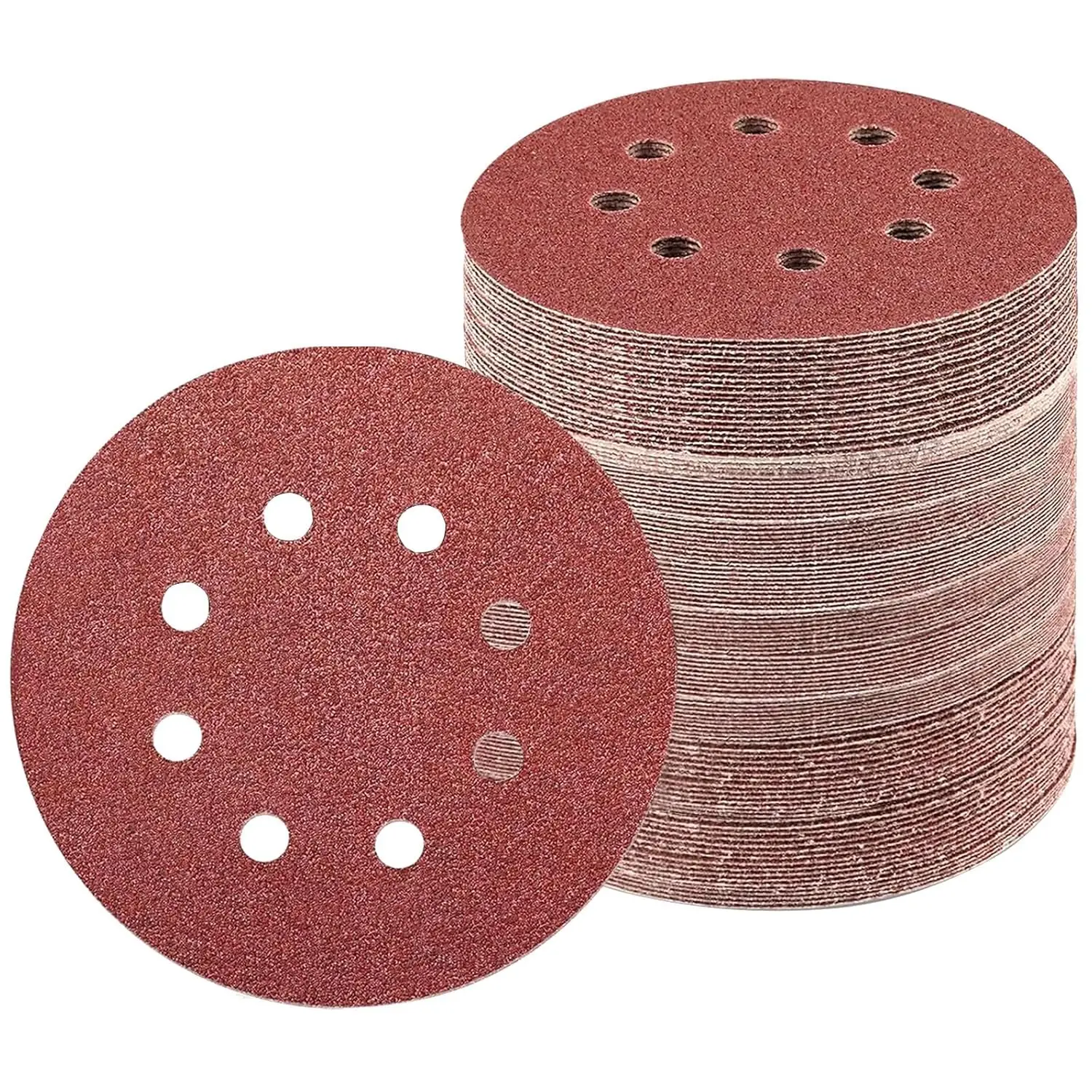 

104 pieces of 5-inch 8-hole sandpaper with hook and loop, suitable for 40, 60, 80, 120, 180, 240, 320, 400, 600 granularity comb