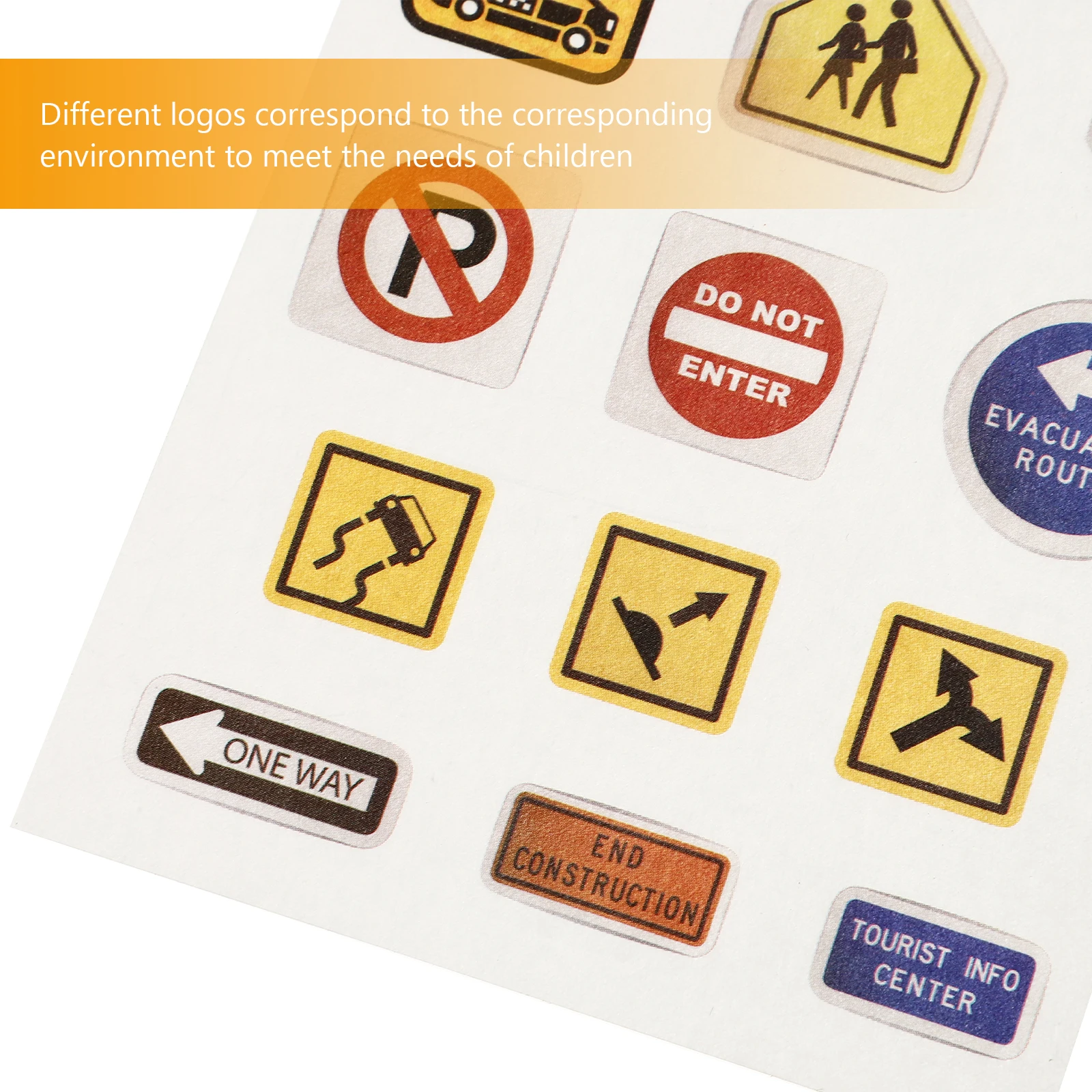 

10 Traffic Sign Stickers Removable Road Decals for Kids Easy No Residue Hard Surface Fun Educational Toy C