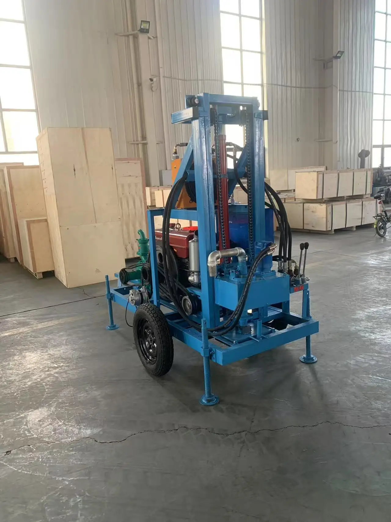 

Customizable professional 22HP diesel engine water well drilling rig with a maximum drilling depth of 200m