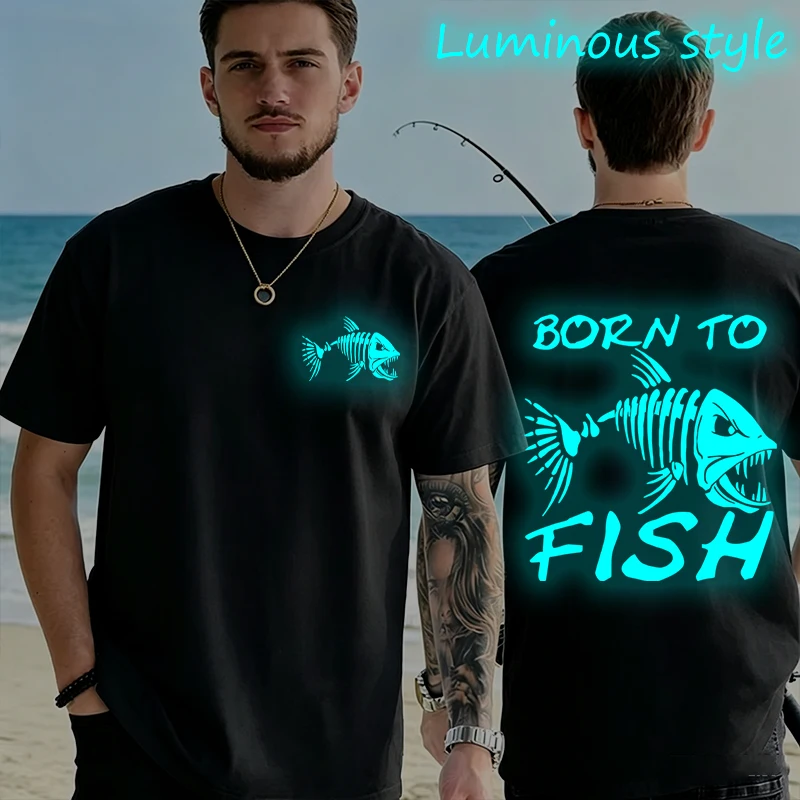 Born To Fish Funny Shirt Fashion Fisherman T-shirts Short Sleeve Funny Fishing Lover Tshirts Casual Summer Men's Street T-shirt