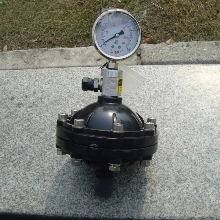 UPVC Diaphragm Pulse Damper with Pressure Gauge, Liquid Water Buffer