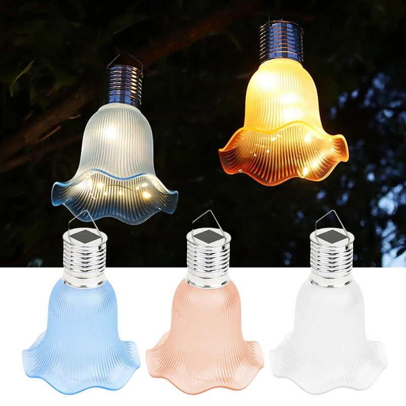 

Soler Powered LED Hanging Light Bulbs with Hook Outdoor Waterproof Skirt Shape Decorative Light for Garden Patio Backyard Decor