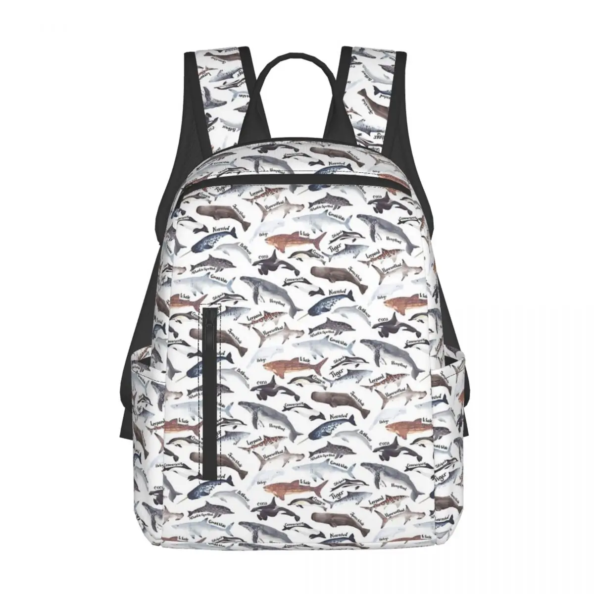 

Рюкзаки с акварельными рисунками китов, акул и дельфинов, детские школьные сумки, сумки через плечо для мужчин и женщин