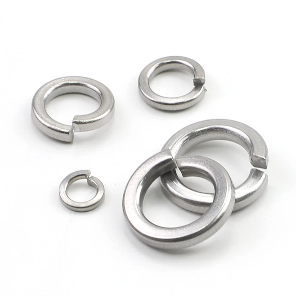 JUIDINTO 1-100pcs Spring Lock Washer M2 M2.5 M3 M4 M5 M6 M8 M10 M12 Stainless Steel Split Lock Washer Elastic Gasket