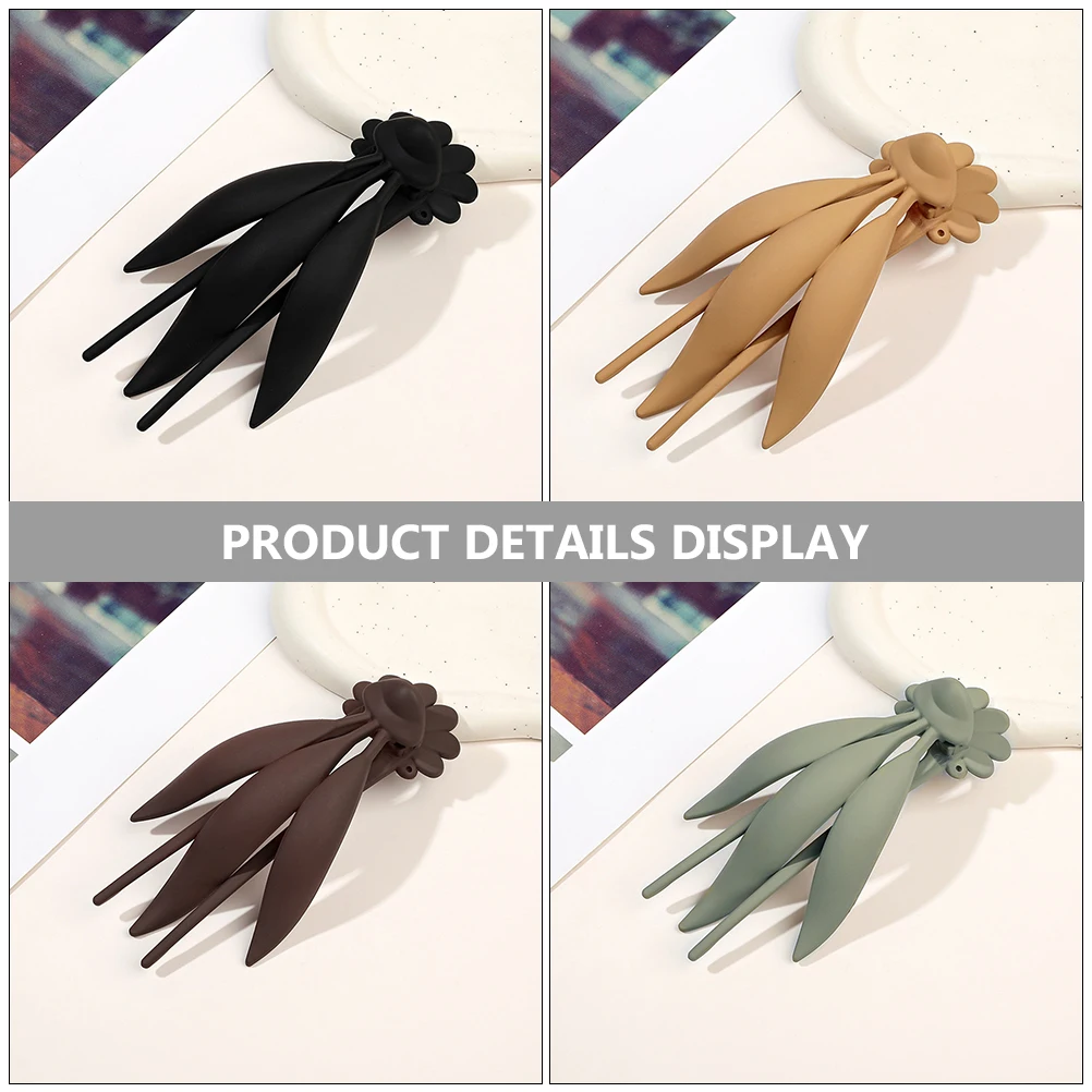 

4 pcs Duckbilled Hair Clips Women Flat Claw Clip Decorative Cute Accessories Prom Party Wedding Safe Material
