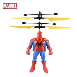 Spiderman Anime Figure Induction Aircraft Suspended Flying Spiderman Iron Man Hulk Remote Control Airplane Toy Kid Birthday Gift