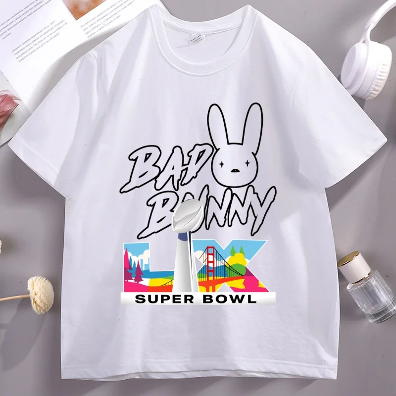 

Bad Bunny Benito T Shirt Football Graphic Top Funny Game Day Cotton T-Shirt Casual Short Sleeve Loose Round Neck Tees Clothes