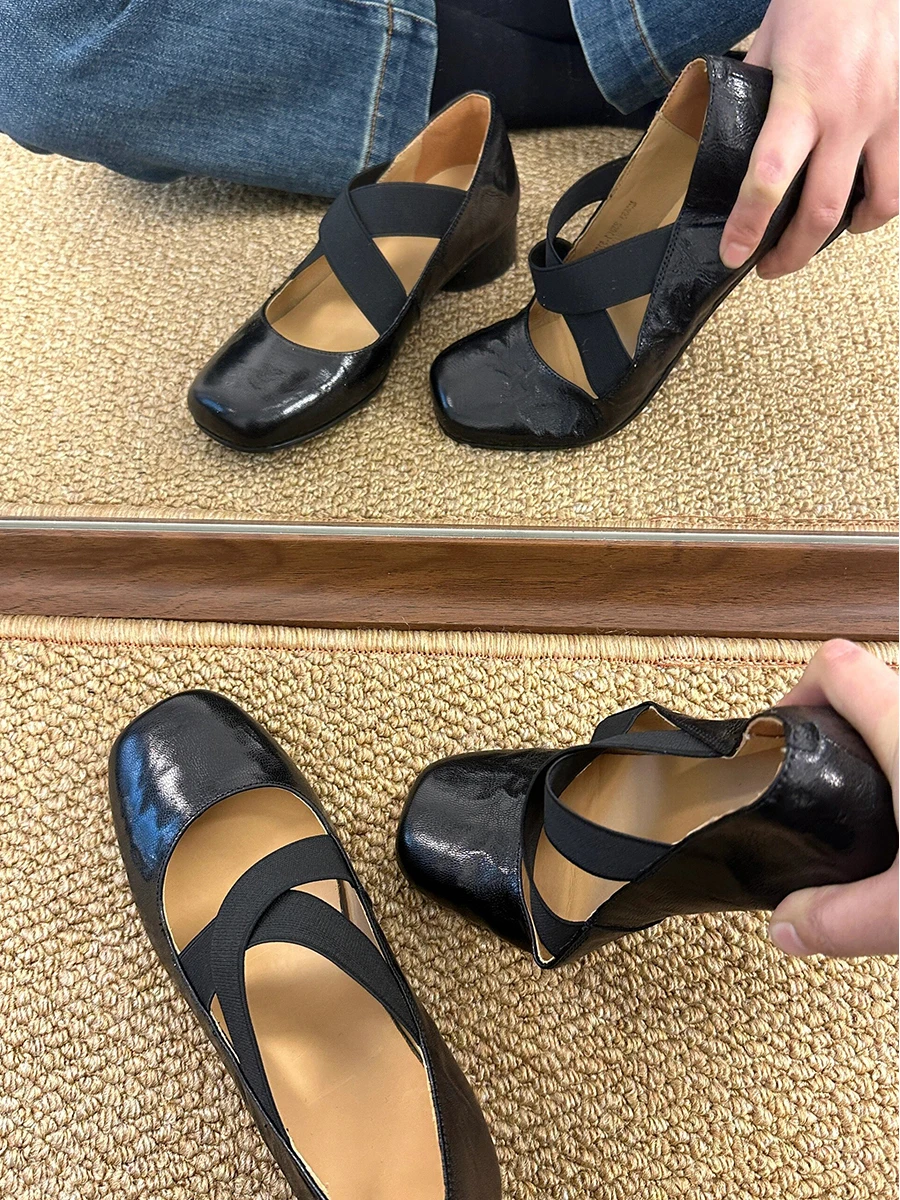 retro-leather-ballet-dance-single-oes-women's-outdoor-wear-thi-heel-cross-band-mary-janes-oes-korean-sle-round-toe