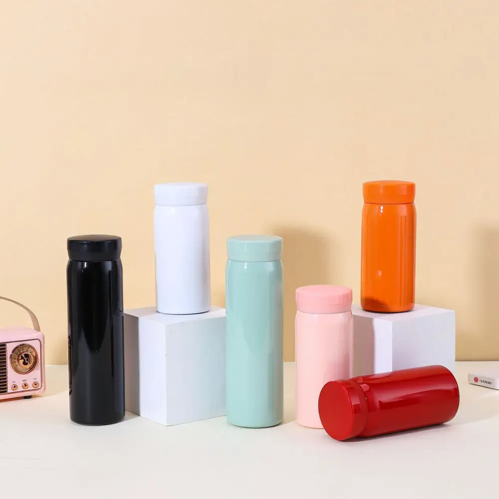 Mini Stainless Steel Thermos Portable Water Bottle Vacuum Insulated Travel Mug Minimalist Style Leakproof Pocket Drinkware