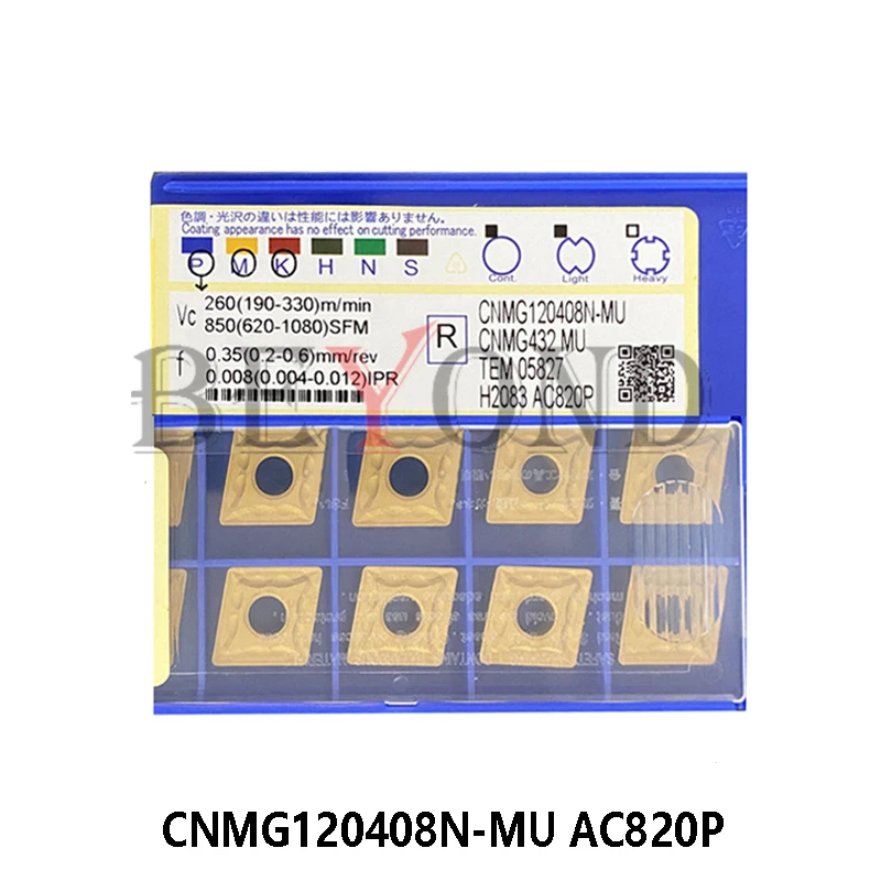 CNMG120408N-MU AC820P AC830P 100% inserti in metallo duro originali CNMG120412N-MU CNMG120408 CNMG120412 CNC per acciaio CNMG 120408 120412