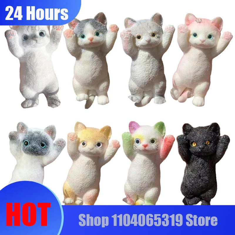 ลูกแมวน่ารักบีบเพลง,Relaxing Decompression ของเล่นทําด้วยมือตุ๊กตาสามมิติ Super Soft และยืดหยุ่นวัสดุ Squeez