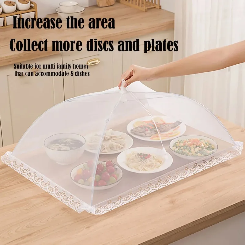 

Food Cover Mesh Folding Washable Flies Tables Cover Insect Proof Protective Dish Covers Home Kitchen Storage Accessaries
