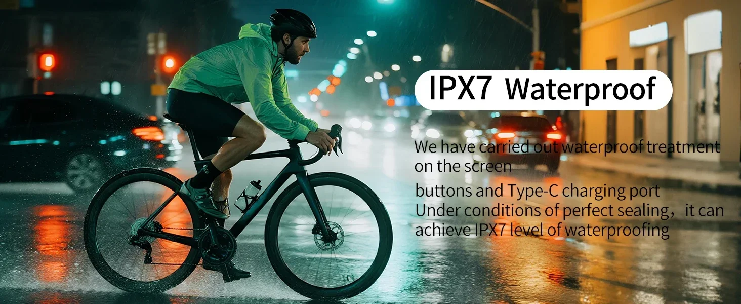 GPS-Fahrradcomputer mit kabelloser Verbindung, USB-C-Anschluss, Tachometer, Kilometerzähler, automatischer Hintergrundbeleuchtung, Höhen-, Steigungs-, Geschwindigkeits- und Kilometeranzeige – Detail 5