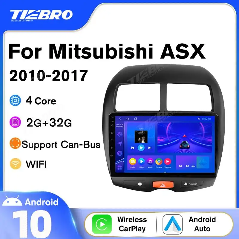 TIEBRO 2DIN Android9.0 Car Radio For Mitsubishi ASX 2010-2017 Citroen C4 Peugeot 4008 GPS Navigation Bluetooth Player Car Atereo