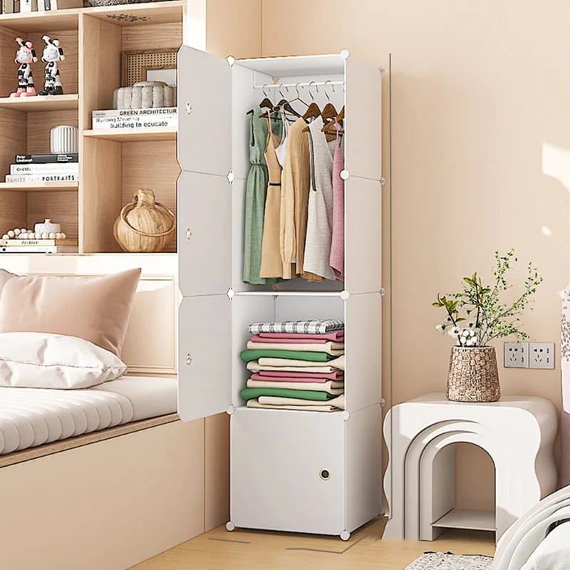 Small Cheap Closet Storage Organizer Cupboard Clothes Cabinet Partitions Wardrobe Display Plastic Guarda Roupa Home Furniture
