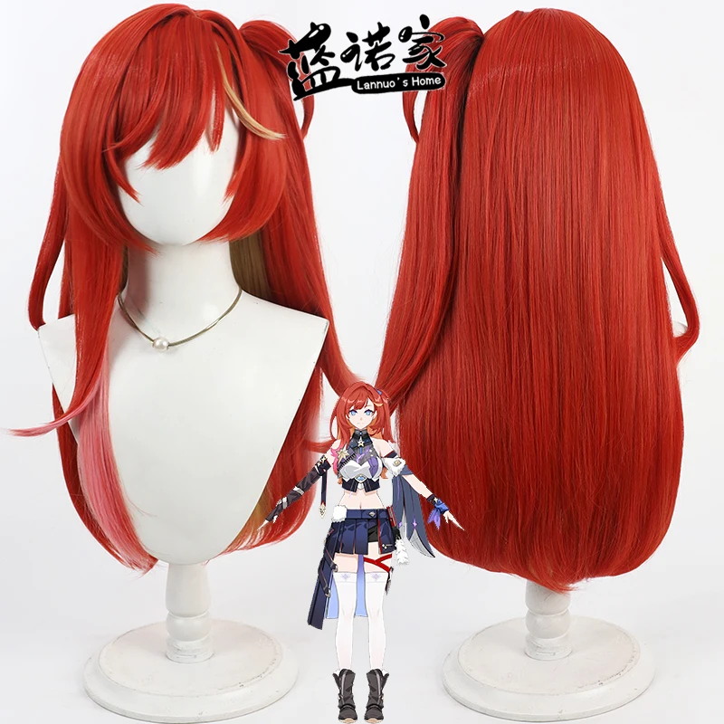 

Парик для косплея Honkai Impact 3, Cenadina, красный термостойкий косплей, реквизит для вечеринки в честь Хэллоуина, синтетическое волокно для волос