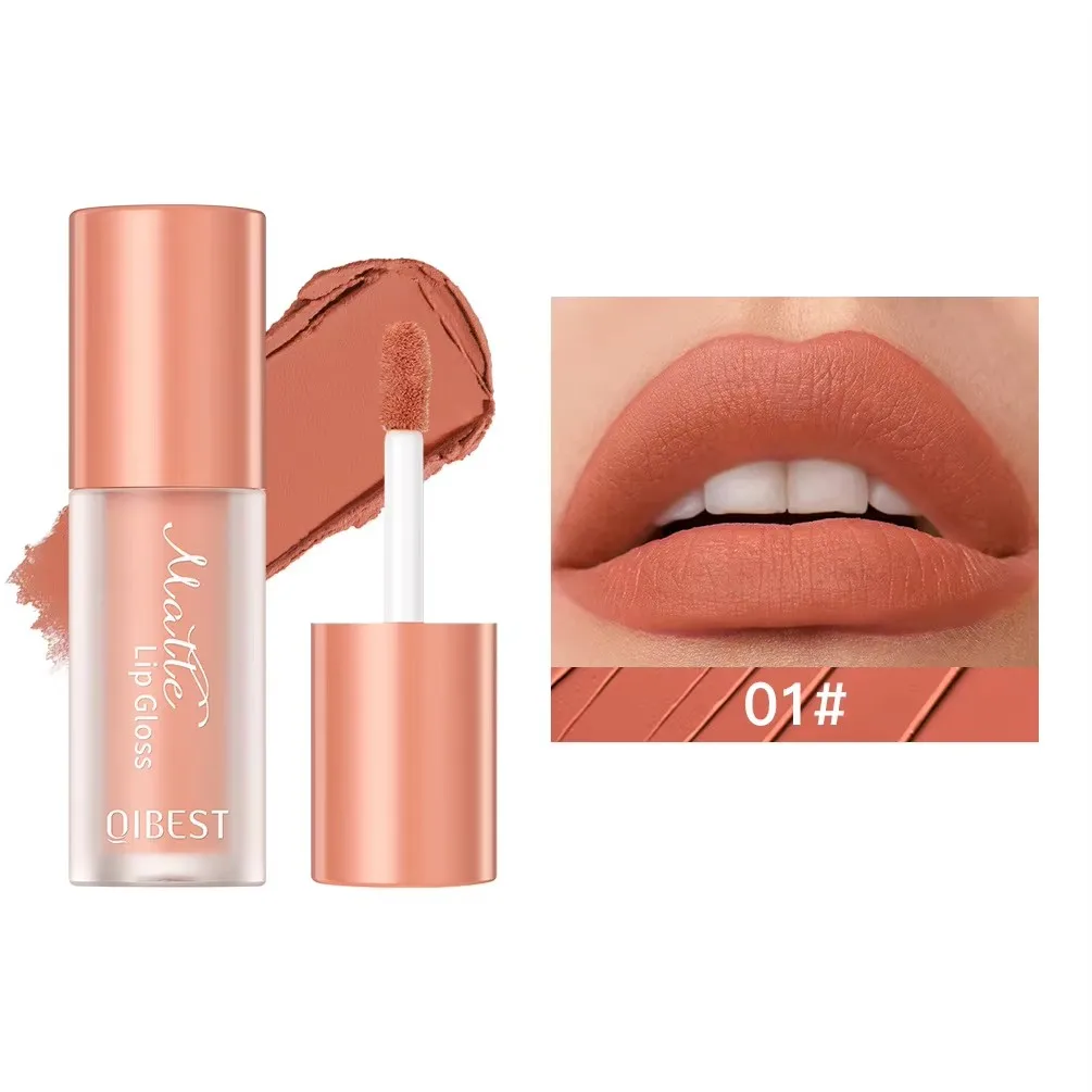 12 Farben Matte Lippenstift Antihaft-Cup Lipgloss Langanhaltende feuchtigkeitsspendende Lippenglasur Wasserdicht Nicht verblassende kosmetische Make-up-Pflege.