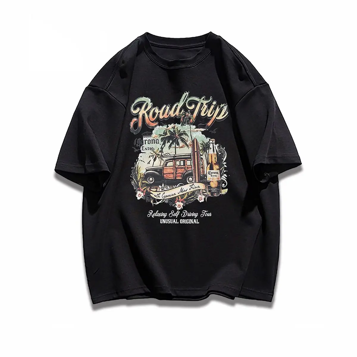 

Новинка 2026, винтажные мужские и женские футболки с принтом в стиле хип-хоп, свободные футболки с коротким рукавом и круглым вырезом