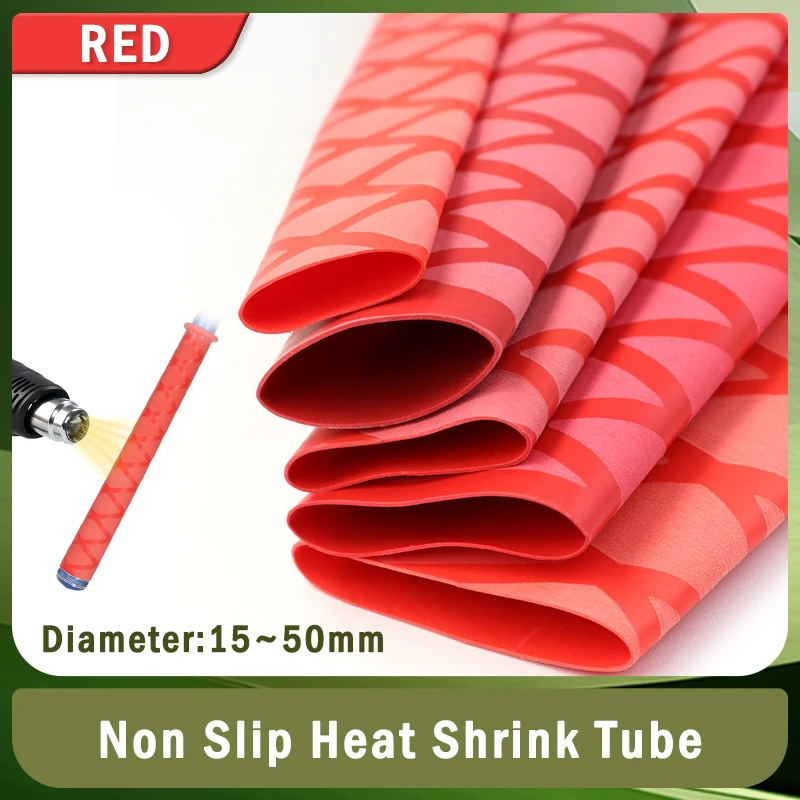 Red Non Slip Heat Shrink Tube 15 18 20 22 25 28 30 35 40 45 50mm Handle Insulated Protector Waterproof Cover Fishing Rod Wrap