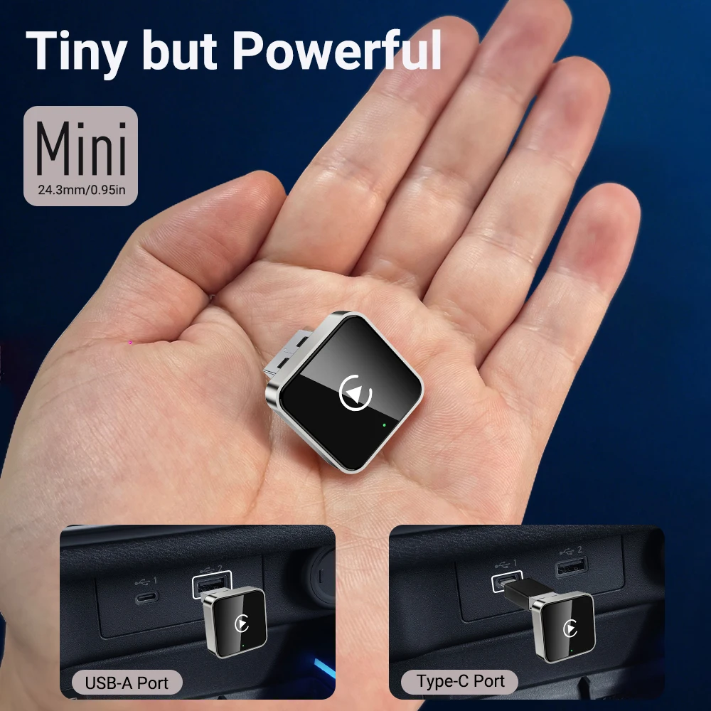 XUDA Dongle Inalámbrico 2 en 1 para CarPlay, Adaptador Inalámbrico para Android Auto, Caja Inteligente con IA, Sistemas Inteligentes para Automóviles con CarPlay por Cable