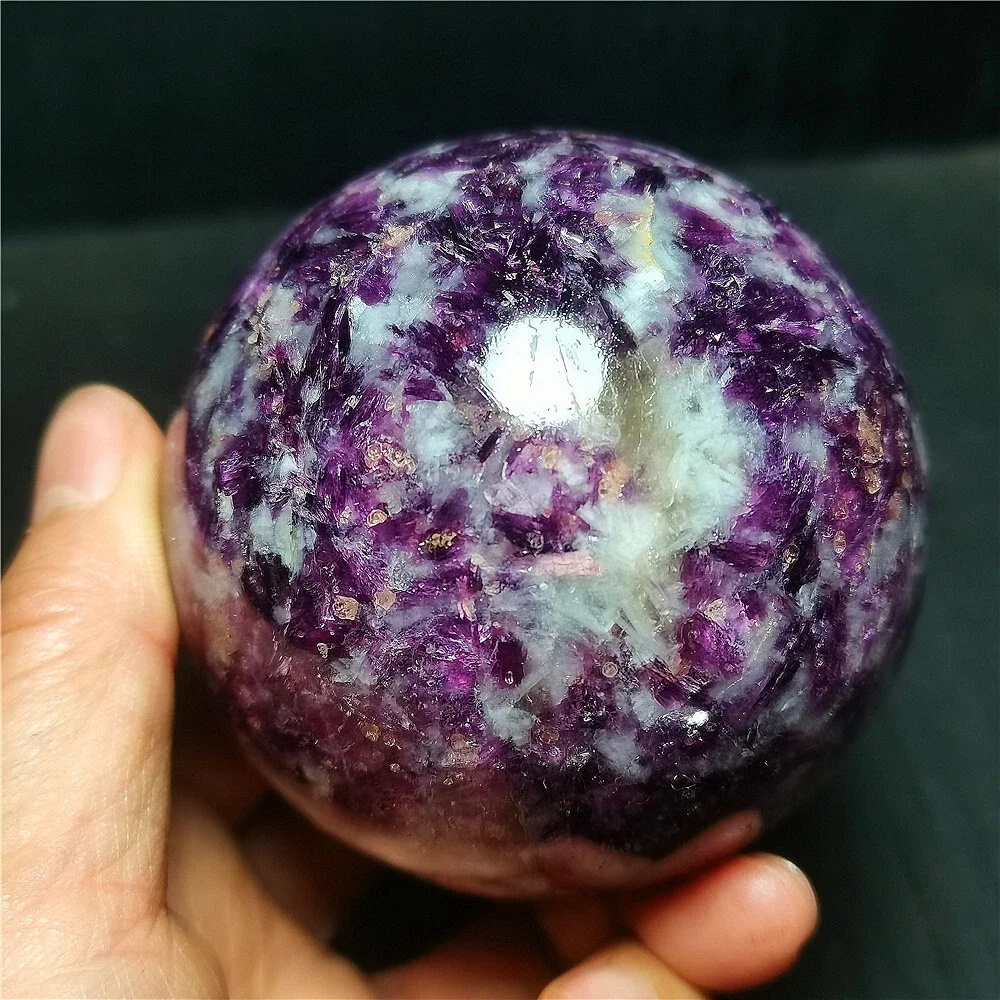 

Natural Formed!Purple Tourmaline Unicorn Gemstone Ball, Quartz Ore, Purple Mica Symbiotic Crystal Ball, Mineral, Reiki, Healing