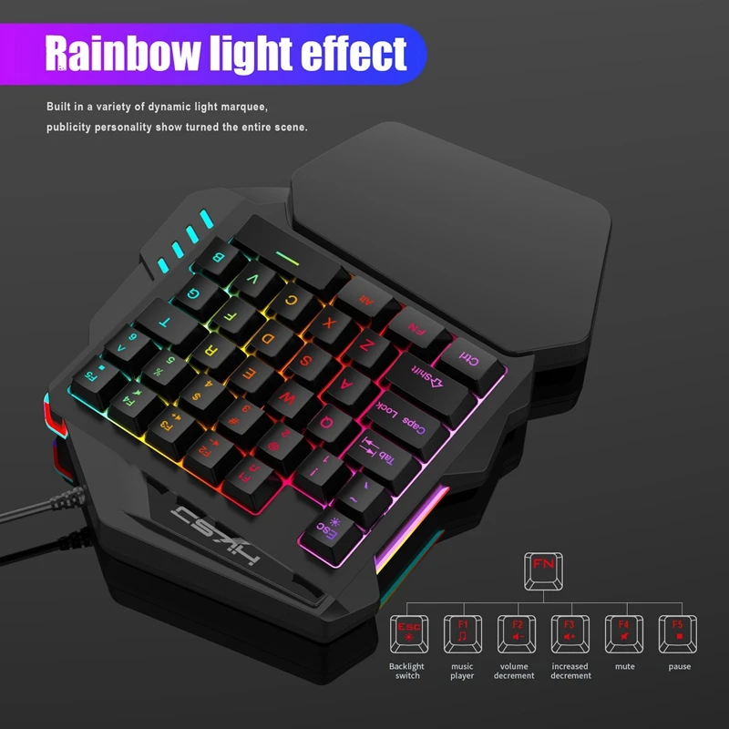 V100+A907 For PUBG Keyboard Mouse Set 35 Keys Mini USB Wired Keyboard+ Mouse Gaming Gift For Laptop PC Notebook Desktop
