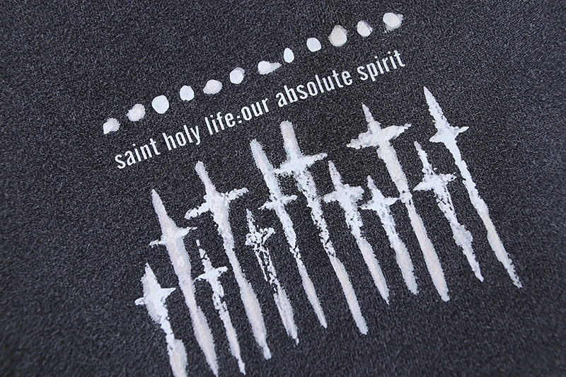 SAINT OF MICHAEL Nine-inch Nails Washed Black Hip Hop Cotton Vintage Fashion Outdoor Kanye West Jogger Casual Shorts for Men