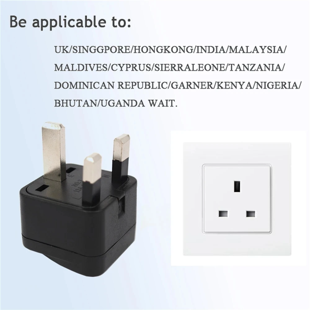 Universal Itália Suíça Índia Reino Unido EUA AU UE AC Power Plug Travel Trip Adapter, Irlanda, Chipre, Malta, Malásia Plug 13A